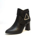 Boots Women's 2023 Autumn And Winter New Thick Heel Ankle Boots Pointed Thick Heel Belt Buckle High Heel