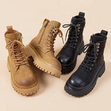 Breakj Boots Women Vintage 2025 Autumn/Winter New Thick Short Boots Yinglen Soft-Bottomed Brown Locomotive
