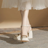 Baotou Mary Jane Single Shoe Sandals High Heels 2023 Summer New Niche Design Model Of Versatile
