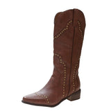 Breakj Rival Western Cowboy Boots 2025 New British V Head Headed Coarse And High-Heeling Knight