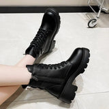 Of Boots With Velvet Soft Leather And Thick Soles 2023 New British Style Women's Shoes Fall And Winter Style High-Heeled Short Boots