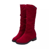 2023 New Boots Women's High Boots Martin Boots Velvet Frosted Round Head Thin Legs Women's