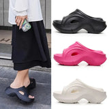 Sole Wedge Slippers for Women Summer 2024 Fashion Chunky Platform Sandals Woman Outdoor Anti Slip Beach Slides Flip