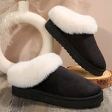 New Thick Bottom Height Snow Cotton Slippers Women Wear Baotou Thick Velvet Warm And Anti-Slip Cotton