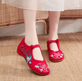 Breakj Embroidered Shoes Ethnic Wind Embroidered Women's Shoes Spring And Autumn Beef Tendon Bottom Women's Single