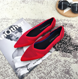 Womens Stretch knitted mixed color moccasins breathable cozy work shoes brief slip-on fashion ladies flats light driving