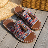 Breakj Bohemian Beach Women's Shoes In The Summer Of 2025 43-Yard Wish Large-Size Flat-Bottomed Slippers For