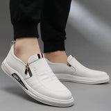 Men Shoes Genuine Leather Loafers Men's Moccasins Shoes Slip-on Soft Flats Footwear Lightweight Driving Shoes Walking