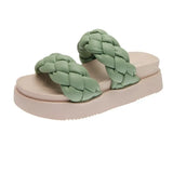 Slippers Women Summer Bread Cross Flip Flops Rope Weaving Slides Mules Design Slippers