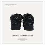 Breakj Shoes Destruction Aesthetics Splash Ink Series Street Small Black Shoes Rope Bread Shoes And Shoes Couple Fashion