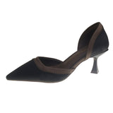And Summer 2024 Pointed Thin Heel French Temperament High Heel Shoes High Color Work Professional Hollow Single