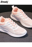 Women Casual Mesh Breathable Shoes Spring Lace Up Sport Shoes Fashion White Flat Sneakers Women Tennis Shoes Zapatillas