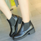 Autumn Winter New Round Head Ankle Boots With Flat And Bare Boots Thick Martin Women's