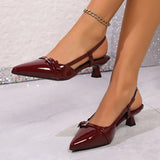 Breakj Pointed Head Sandals Women Wear 2025 Summer Fine Heel French Temperament Pointed Buckle