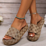 Breakj Large Size Thick Bottom Female Slippers 2024 New Plum Embroidery Pine Cake Bottom Casual Female