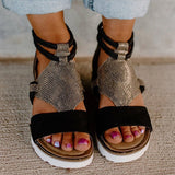 Sandals Leopard Wedge Heels Sandals Soft Bottom Platform Sandals For Summer Shoes Women Wedges Chaussure Femme Plus