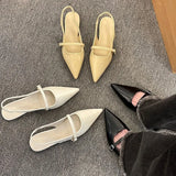 Breakj Women's Shoes French High-End Feel Sandals Women Wear 2025 New Pointed Light Light Luxury Small Pedal