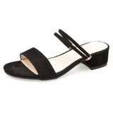 Korean Sandals Women's 2023 New Thick Heels Sandals And Slippers One Shoe And Two Open-Toed Women's