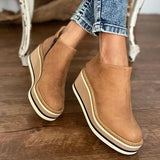 Winter Wedges Women Boots Comfortable Ankle Boots Shoes Round Toe Heel Lace Up and Zip Thicken Botas De Mujer Plus Size