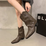 Breakj Rivet High-Cube Trouser Boots French Women's Boots With Western Cowboy Boots Knight Boots Small Long