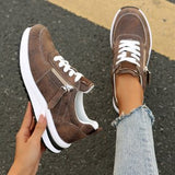 Breakj Casual Sneakers Women's 2025 New Fashion Slope And Thick-Soled Tie With Women's Sports Single