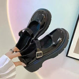 Breakj Jane Small Leather Shoes Retro Thick Soles Of High-Lefford Shoes 2025 New Casual Fashion Match Niche Women's