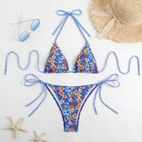2025 New Swimsuit Print Split Bikini Triangle With Sexy Bikini Set