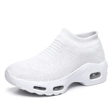 Women Sneakers 2023 Spring Flat Shoes Slip on Platform Sneakers for Women Black Breathable Mesh Sock Sneakers