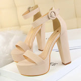 Breakj Thick Heel Super Skinny High Heels Sexy Nightclub Women's Shoes Waterproof Table Open Toe