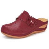 Summer Women's Shoes Are Specially Designed For Flower Slope Heel Women's Sandals With Large Size Hollowed-Out Women's