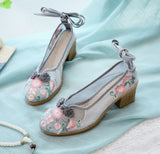 Breakj Heels, Beef Tendon Bottom Embroidered Cloth Shoes Women's Shoes Can Be Matched With Gauze Skirt Cheongsam Tea Clothing
