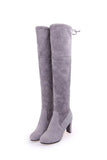 And Winter New Add Velvet Warm Retro Boots High Heel Thick Heel Platform Knee Boots Female Plus Size