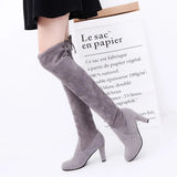 And Winter New Add Velvet Warm Retro Boots High Heel Thick Heel Platform Knee Boots Female Plus Size