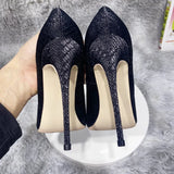 Fluo Mint Green Black White Crocodile Effect Women Pointy Toe High Heel Shoes Sexy Ladies Party Stiletto Pumps