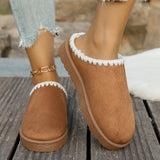 Breakj Winter Plus Velvet Warm-Up Slippers Thick-Bottomed Pine Cake Bottom With Heel Snow Boots Cotton