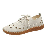 Latest Design Women's Flat Chest Breathable Oxford Women's Shoes Casual Lace Leather Felt Casual