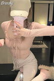 Spring Bodycon Slim Y2k Crop Tops Casual Basic Korean Fashion Pullover Woman Design Long Sleeve Elegant Clothing