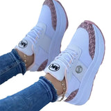 Breakj Women's Casual Slope Sneakers 2025 New Large-Size Strap-In-Up And Large-Size Net Face Single