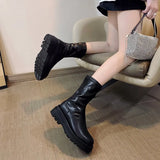 Flat Thigh High Boots Platform Women Slim Thick Sole Over The Knee Boots Women Shoes Black Winter Long Boots