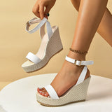 Heels Platform Sandals Women 2024 Summer Retro Ankle Buckle Gladiator Sandles Woman Plus Size 43 High Heeled Beach