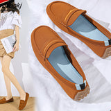 Flat Single Shoes Women Spring And Autumn Loafers Comfortable Sole Solid Color Casual Woman Shoes Plus Size