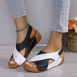 Breakj Bottom Color Roman Sandals Women's Pine Cake Bottom Magic Sticker Beach Cool Slippers
