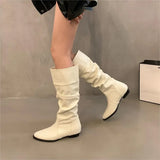 Breakj Coarse Heel Tip-Tap Pile Boots Long Boots Women's Shoes 2025 New Spring And Autumn Winter Mid-Skinny Knight