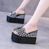 Shoes Lady Butterfly-Knot Ladies' Slippers Slipers Women Luxury Slides On A Wedge Platform Soft 2024