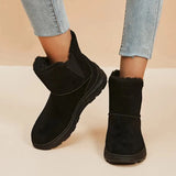 Faux Suede Winter Snow Boots for Women Thicken Plush Platform Ankle Boots Woman Slip On Anti-Slip Cotton Padded