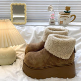 Breakj Boots Women 2025 Winter New Super Fire Retro Plus Velvet Small Thick Bottom Leisure Warm Snow Boots