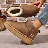 Breakj Bottom Snow Boots Women's New 2025 Heightening Thick Winter Waterproof Cotton Shoes To Keep Warm Short Cylinders With Velvet