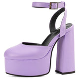 Dropshipping Buckle Cover Toe High Heels women's Sandals Thick Platform Shoes Summer Trendy Fashion Elegant
