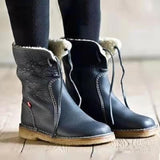 And Winter Round Snow Boots Women With Flat Large Size Casual Ankle Boots Women's