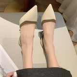 And Summer 2024 Pointed Thin Heel French Temperament High Heel Shoes High Color Work Professional Hollow Single